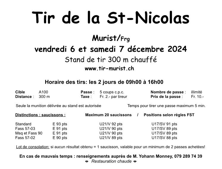 Tir St-Nicolas, 300m, Murist